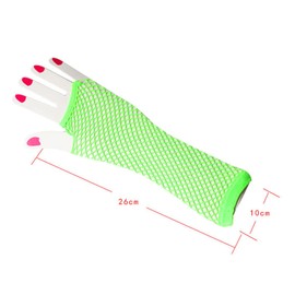 Lansonee 1 Pair Fishnet Gloves Long Fishnet Gloves Party Dress Skirt for Women and Girls-White