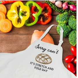 CENWA It's Stretch and Fold Day Funny Bread Baker Kitchen Aprons Bread Baking Gift for Baking Lover (Fold Day Apron EU)