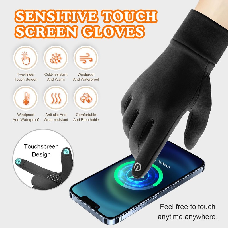 KNCOKAR Winter Gloves for Cold Weather, Women's and Men's Electric