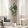 GDFStudio 6" Artificial Olive Tree, Indoor Faux Tropical Plant in
