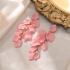 Flyonce Light Pink Earrings for Women Acrylic Rose Petal Long