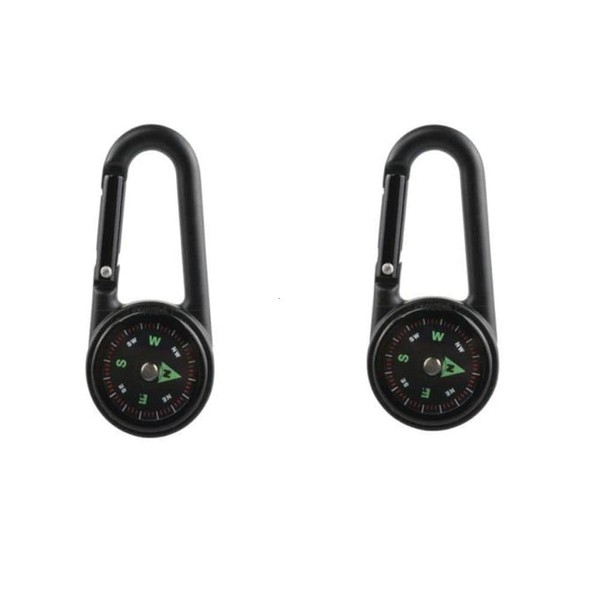 2PCS Compass Thermometer Carabiner 3 in 1 Outdoor Hiking Survival
