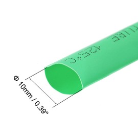 sourcing map sourcing map Heat Shrink Tubing, 3/8"(10mm) Dia 2:1 rate Shrinkable Tube Cable Sleeve 10ft - Green