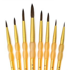 Royal & Langnickel RCC 412 - Crafters Choice, 8-teiliges Rundpinsel Set aus Kamelhaar