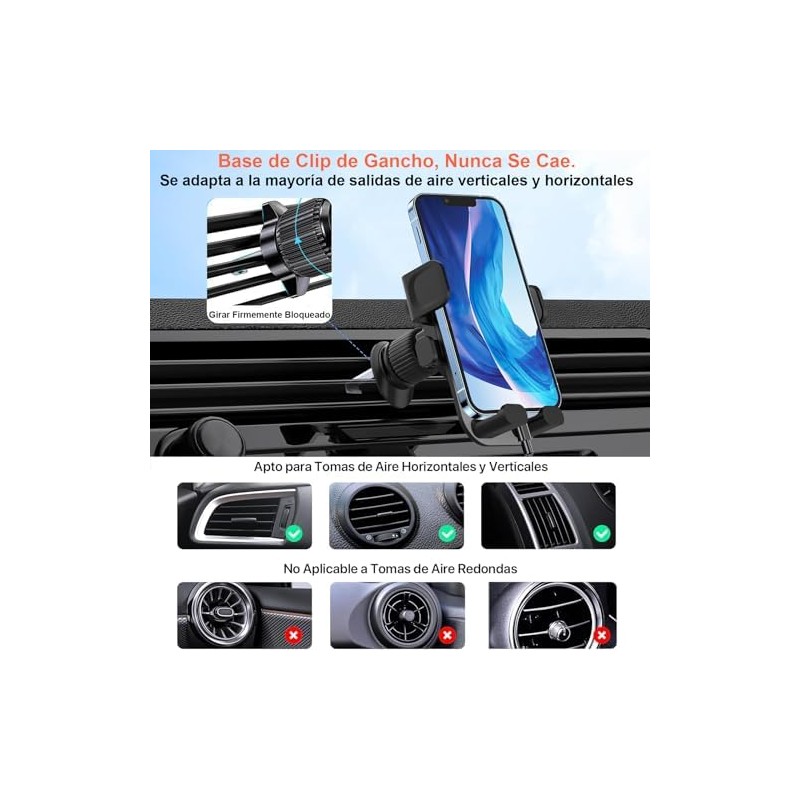 Soporte para Celular Automóvil, Porta Celular para Auto con Gancho
