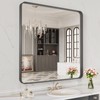LOAAO 32X32 Inch Black Metal Framed Bathroom Mirror for Wall,