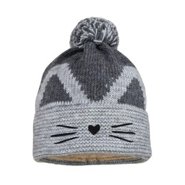 maximo Girls Cat Lined Hat, gray