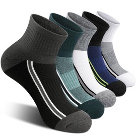 Gonii men ankle socks for men athletic running Cushion Quarter Socks 5 Pairs