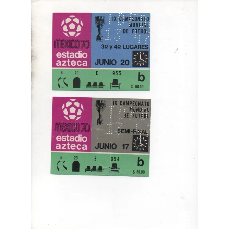 Boletos Del Mundial Mexico70 Y Olimpiada68 (Usado)