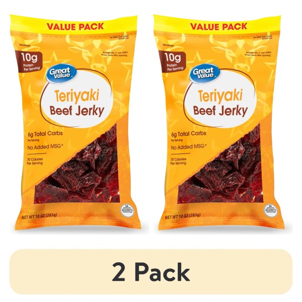Unbranded (2 pack) Great Value Teriyaki Beef Jerky Value Pack,