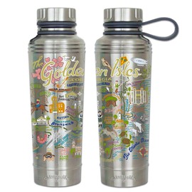 Catstudio Golden Isles Stainless Steel Water Bottle | BPA Free Triple Wall Insulation with Non Slip Bottom | Great for Running, Hiking, Sports, & Travel