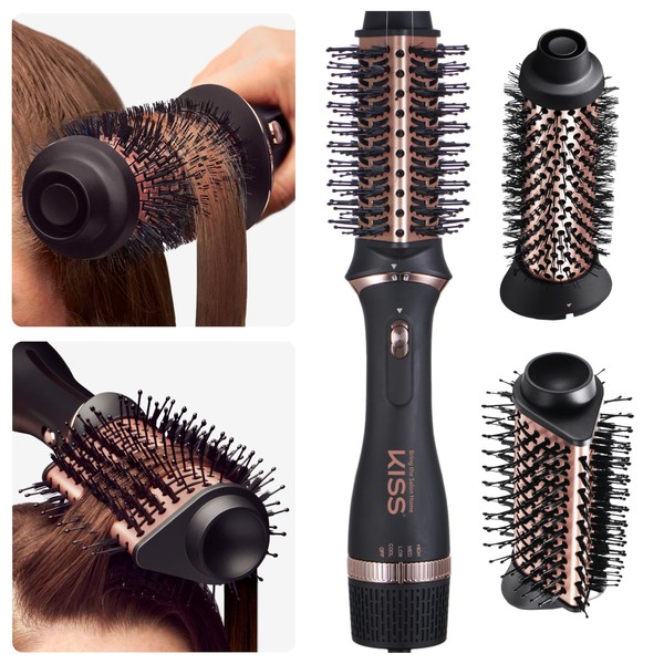 KISS Volume & Style Boosting 2-in-1 Air Brush, Interchangeable Ceramic
