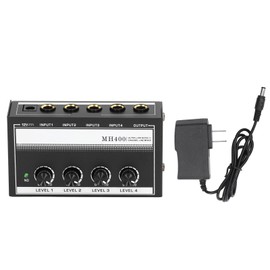 Headphone Amplifier Portable 4 Channel Metal Low Noise Mono Earphone Amplifier for Studio and Stage  White