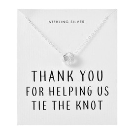 Philip Jones Sterling Silver Thank You for Helping us Tie The Knot Necklace