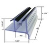 Clear Sliding Shower Door Bottom Guide 3" x 1-3/8" x