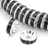 Allb 100Pcs Rondelle Spacer Beads 6mm Silver Plated Czech Crystal