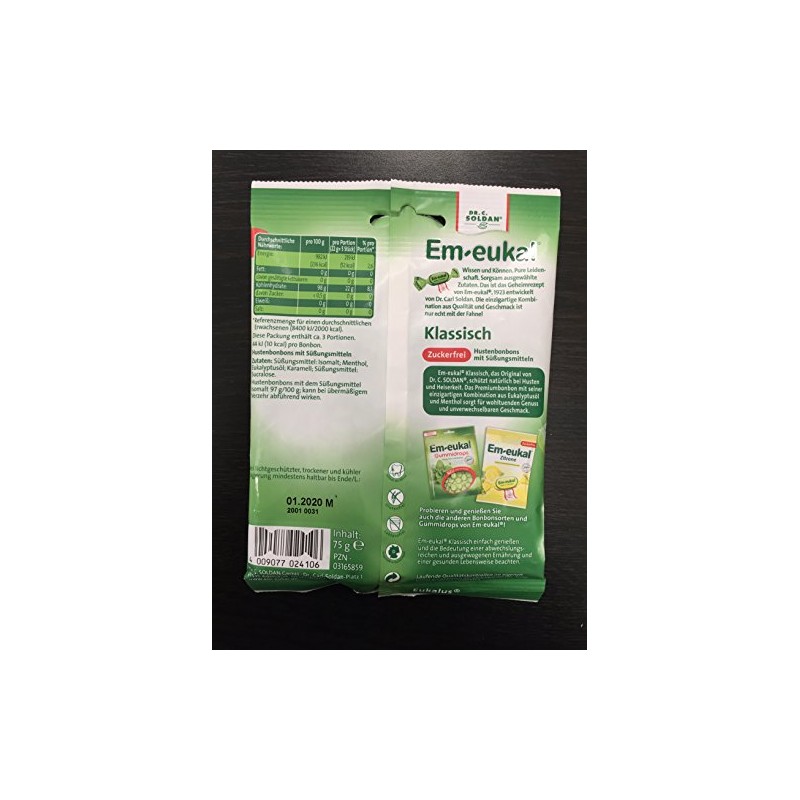 Em-Eukal Dr. C Soldan Klassisch zuckerfrei, Sugar Free Cough Drops