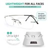 Eyekepper Titanium Rimless Reading Glasses Readers Men Women Gunmetal +2.5