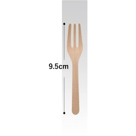 Sunup 100 Piece Wooden Cutlery, 100 Forks, Individually Wrapped, Disposable, Wooden DFPW100P (Dessert Forks in Clear Bags)