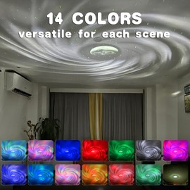 yoostooper Star Projector, Double Effect Galaxy Projector Aurora and Milky Way Star Projector Galaxy Light with Bluetooth Speaker/Timer/Remote Night Light Projector for Kids, Adults etc