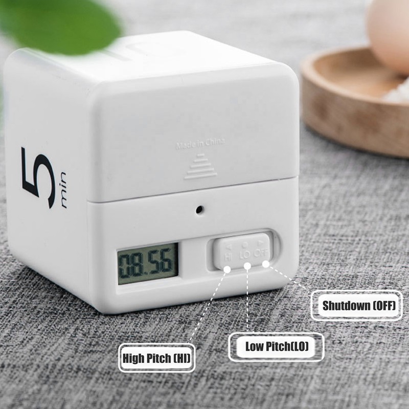 Gravity Sensor Cubic Digital Timer with Display Time Management for
