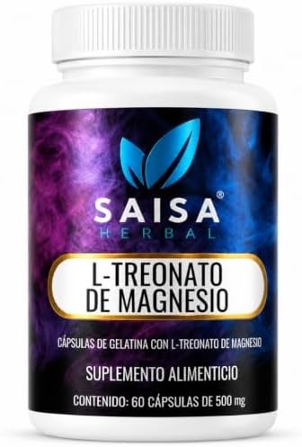 L-treonato De Magnesio 100 Puro con 60 Cápsulas SAISA HERBAL