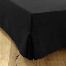 Bettvolants 140x200 Schwarz – Mit 4 Seiten von 30 cm für Bett 140 x 200 cm – Bettrock 140 x 200 cm – Schutz für Lattenrost 140 x 200 – Bezug für Lattenrost 140 x 200 cm – Bettgestell