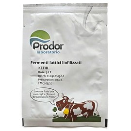 Kefir Starter Culture | Mesophilic & Thermophilic Blend with Yeasty Aroma & CO₂ Formation | Debaryomyces, Lactococcus, Leuconostoc, Streptococcus | For 1 L/3L Milk (For 3 L milk)