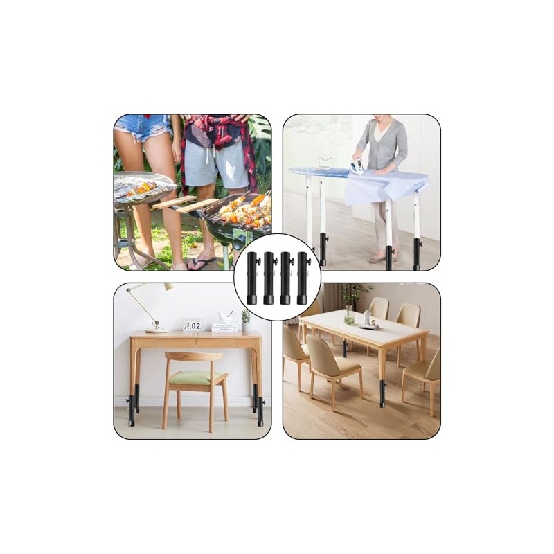 4 Piezas Extensor de Patas de Mesa 10-20cm, Patas Ajustables