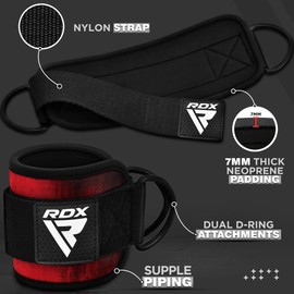 RDX Ankle Strap Strength Training Weight Lifting Ring Machine Ankle Straps Fastening Fitness Training Pulling Exercises for Legs Men Women Home Gym Training