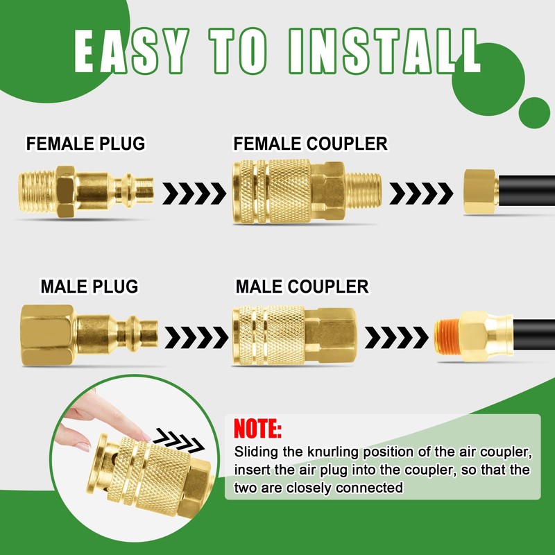 Ailbiuko Air Coupler & Plug Kit,45 Pcs 1/4" NPT Air