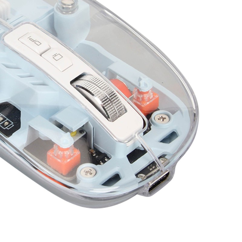 Wireless Bluetooth Mouse Transparent Clear Cool Shell Mute Click Colorful