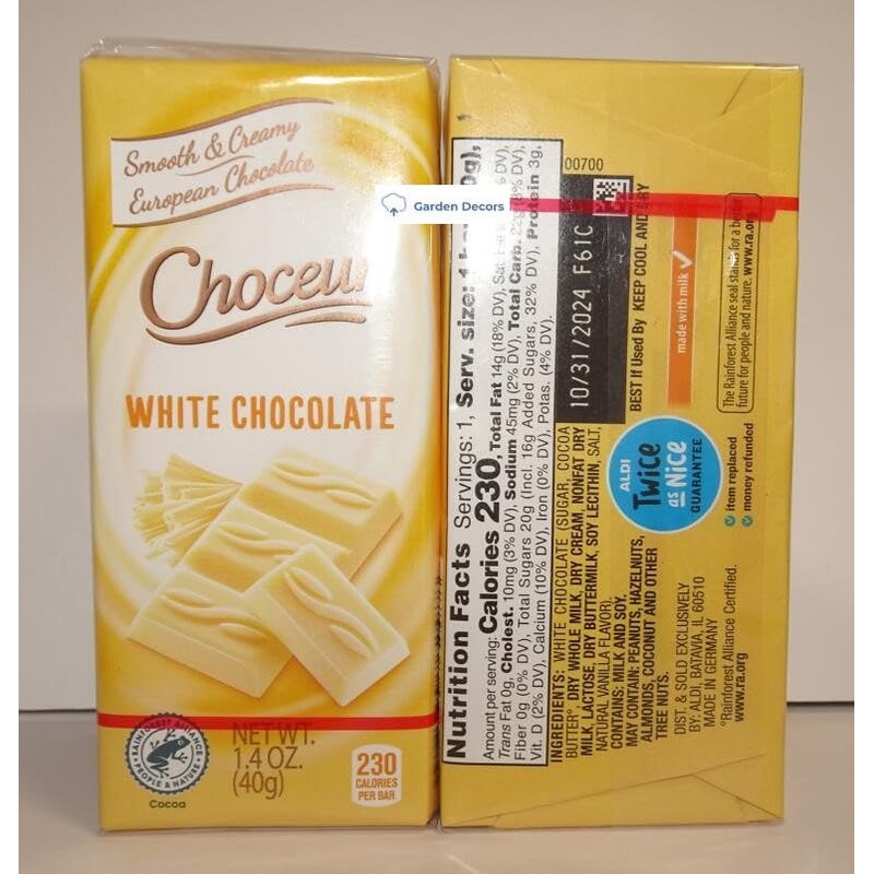 Choceur White Chocolate Smooth & Creamy European Chocolate Bars -