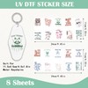 Azhieni UV DTF Motel Keychain Decals, 80PCS Funny Animal UV