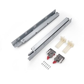 Knobonly 2 Pair 18" Soft Close Drawer Slides, Zinc Plated Under Mount Concealed Cabinet Furniture Drawer Slides, Mounting Screws and Brackets Included