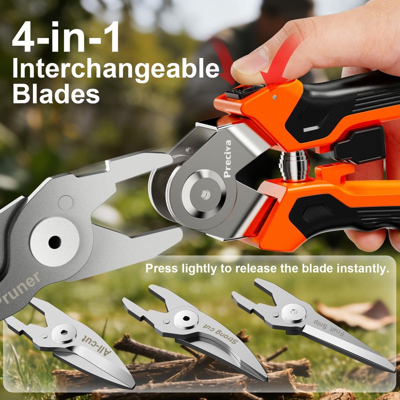 Preciva 4-in-1 Garden Pruning Shears, Gardening Shears with 4 Size