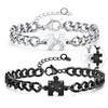 Matching Bracelets for Couples: Puzzle Stainless Steel Link Chain Bracelets