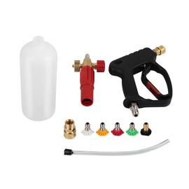 Short Pressure Washer Gun,5000PSI Short Pressure Washer Gun w/Foam Cannon Gun Kit for Car Washing