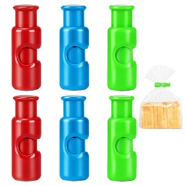 BaBahuanhuan 6 Pcs Kitchen Squeeze and Lock Food Bag Clips for Food Storage, Reusable Plastic Food Clips for Bags Closure for Sealing Keeping Fresh Snack Freezer Chip Bread Clip