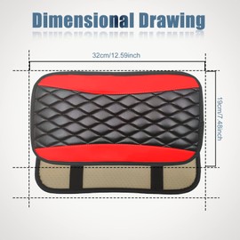 Car Center Console Cover, Universal Leather Waterproof Armrest Seat Box Cover Protector, Comfortable Car Decor Accessories Fit for Most Cars, Vehicles, SUVs-Red