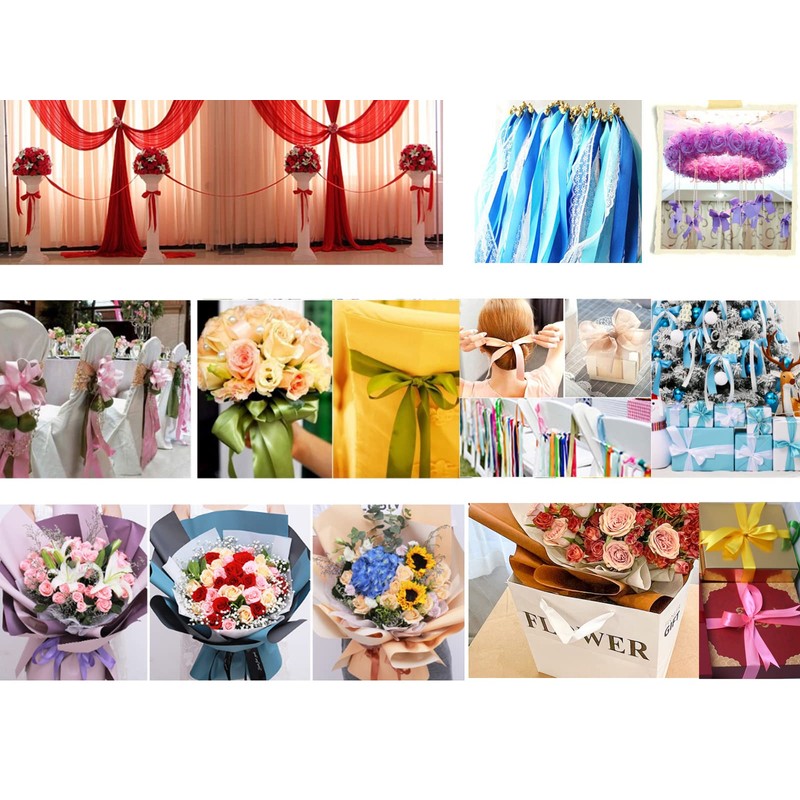 Jesep 1 1/2" Single Face Satin Ribbon 2 Rolls 50