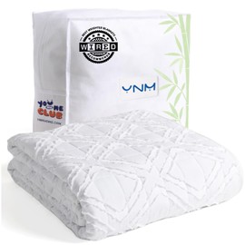 YnM Exclusive Cooling Weighted Blanket Rayon Derived from Bamboo, Bed Blanket for One Person of 140lbs, Ideal for Queen/King Bed (48x72 Inches, 15 Pounds, Cutting Motif/Rayon Derived from Bamboo)