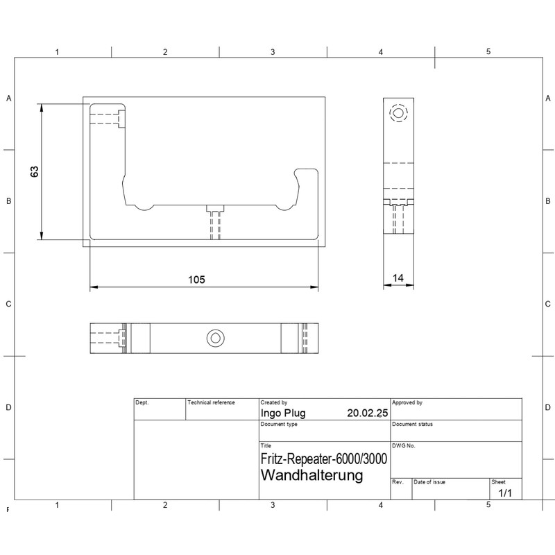 Wall Mount for Fritz Repeater 6000/3000 - Two-Piece Set with
