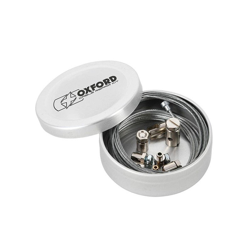 Oxford Motorcycle Scooter Cable Repair Kit OX774, Silver