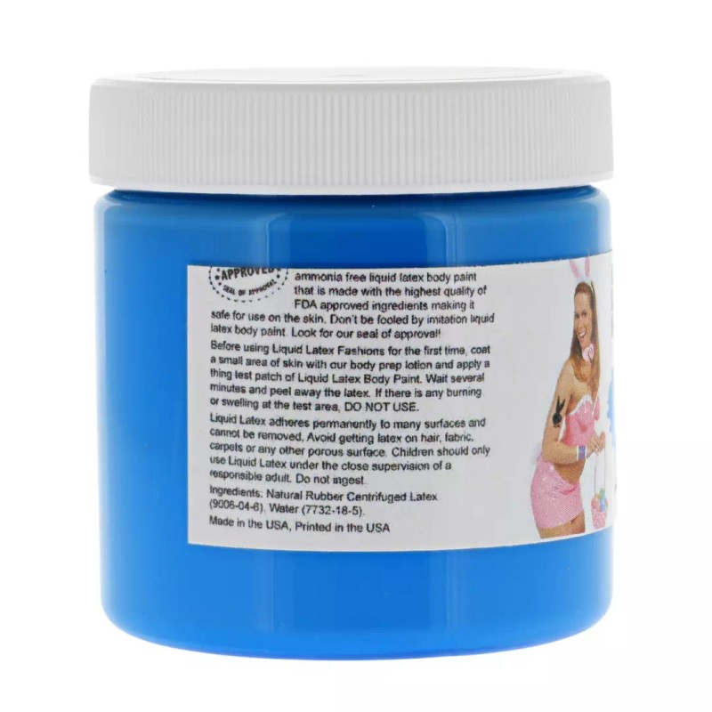 Neon Blue 4 Oz - Liquid Latex Body Paint, Perfect