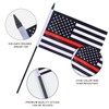 JBSJBS USA Thin Red Line Desk Flag 12" Solid Pole