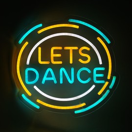 Lets Dance Neon Sign for Room Decor, LED Neon Lights for Bar Pub Club Wall Art Decor 80's 90's Gifts