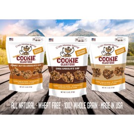Crazy Monkey Baking | Granola Cookie Clusters | 18 Grams Whole Grain | All Natural Ingredients | 7.5 Ounce Resealable Bag | Dark Chocolate Chip