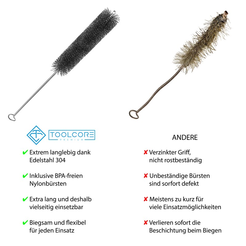 TOOLCORE® Cleaning Brush Set, XXL, Diameter 6 mm, Pack of