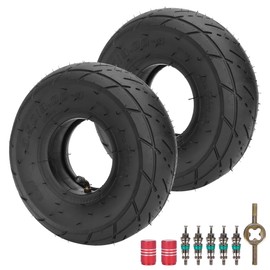 RUTU (2 Pack)3.00/3.50-4 Replacement Tire & Inner Tube with TR87 Bent Angled Valve Stem for Razor Pocket Rocket E300 & E325 Ezip Scooter Go Kart Mini Pocket Chopper Goped Bike